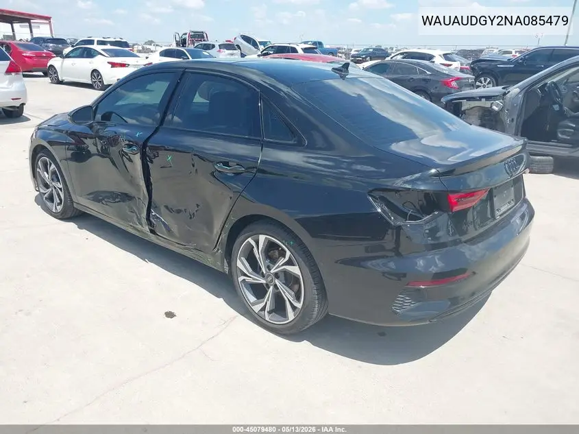 2022 Audi A3 Premium 40 Tfsi Front-Wheel Drive S Tronic VIN: WAUAUDGY2NA085479 Lot: 45079480