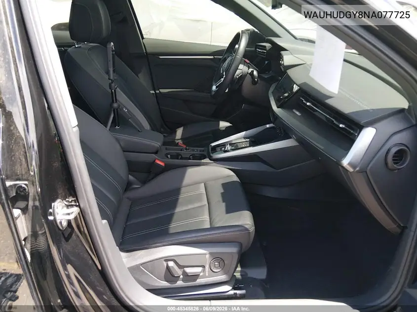 2022 Audi A3 Premium Plus 40 Tfsi Quattro S Tronic VIN: WAUHUDGY8NA077725 Lot: 45345826