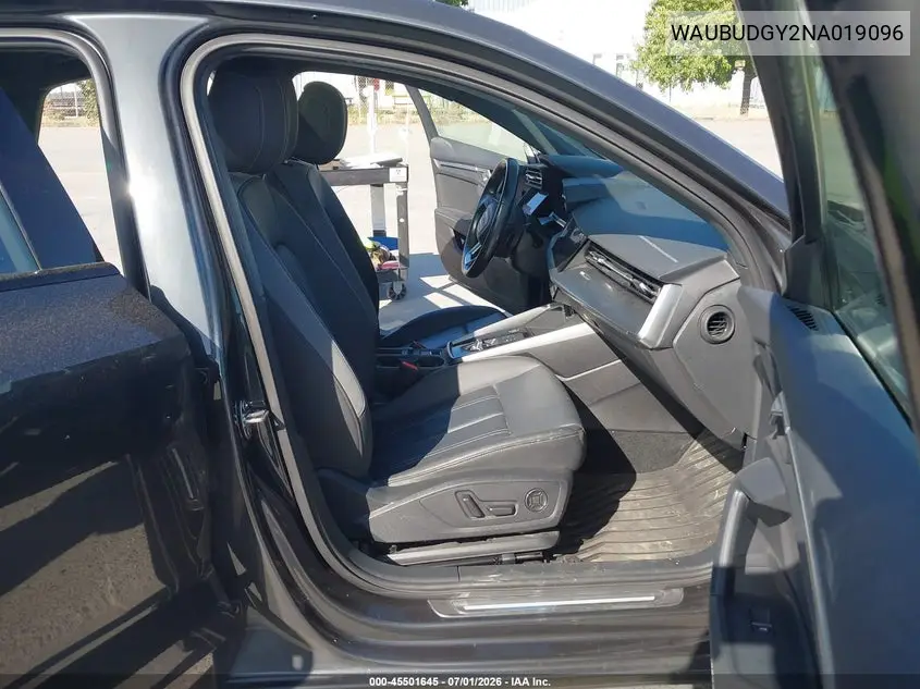 2022 Audi A3 Premium Plus 40 Tfsi Front-Wheel Drive S Tronic VIN: WAUBUDGY2NA019096 Lot: 45501645