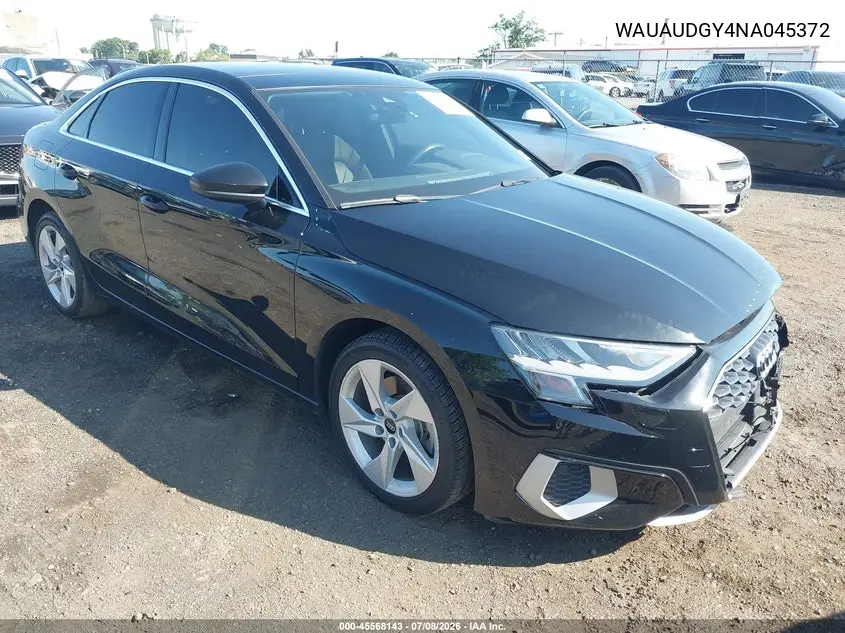 2022 Audi A3 Premium 40 Tfsi Front-Wheel Drive S Tronic VIN: WAUAUDGY4NA045372 Lot: 45568143