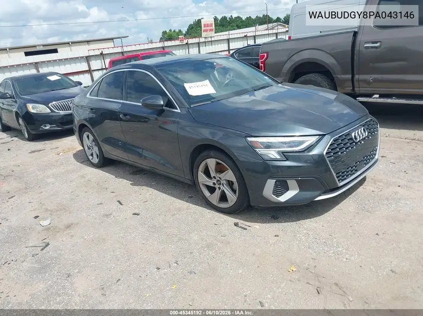 2023 Audi A3 Premium Plus 40 Tfsi Front-Wheel Drive S Tronic VIN: WAUBUDGY8PA043146 Lot: 45345192