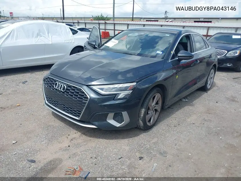 2023 Audi A3 Premium Plus 40 Tfsi Front-Wheel Drive S Tronic VIN: WAUBUDGY8PA043146 Lot: 45345192