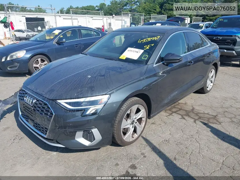 2023 Audi A3 Premium 40 Tfsi Front-Wheel Drive S Tronic VIN: WAUAUDGY5PA076052 Lot: 45532987