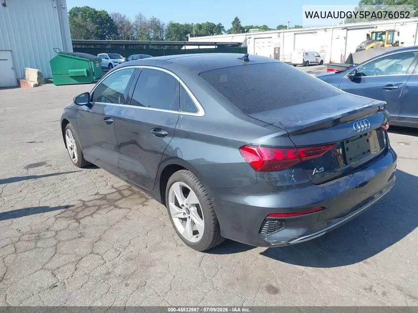 2023 Audi A3 Premium 40 Tfsi Front-Wheel Drive S Tronic VIN: WAUAUDGY5PA076052 Lot: 45532987