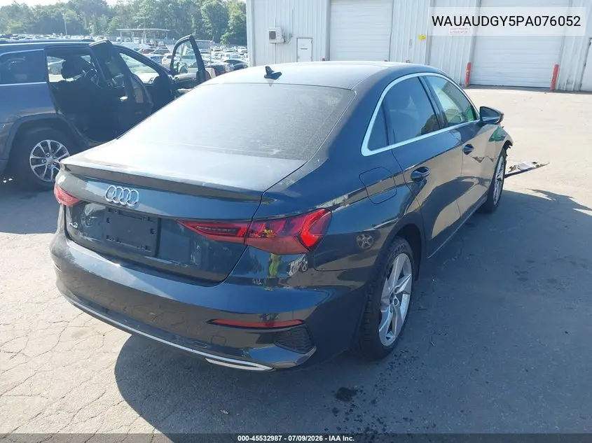 2023 Audi A3 Premium 40 Tfsi Front-Wheel Drive S Tronic VIN: WAUAUDGY5PA076052 Lot: 45532987