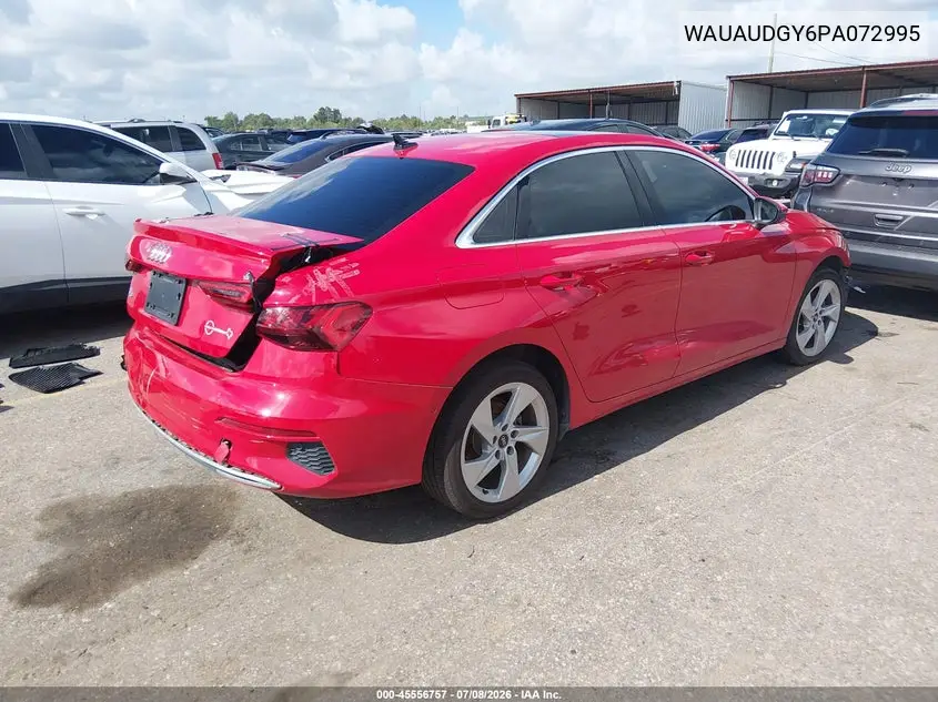 2023 Audi A3 Premium 40 Tfsi Front-Wheel Drive S Tronic VIN: WAUAUDGY6PA072995 Lot: 45556757