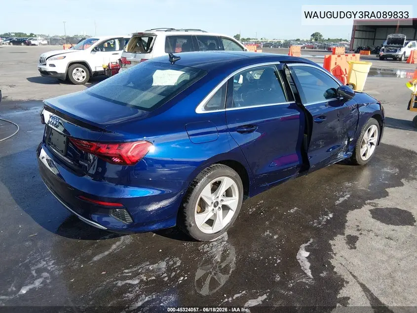 2024 Audi A3 Premium 40 Tfsi Quattro S Tronic VIN: WAUGUDGY3RA089833 Lot: 45324057