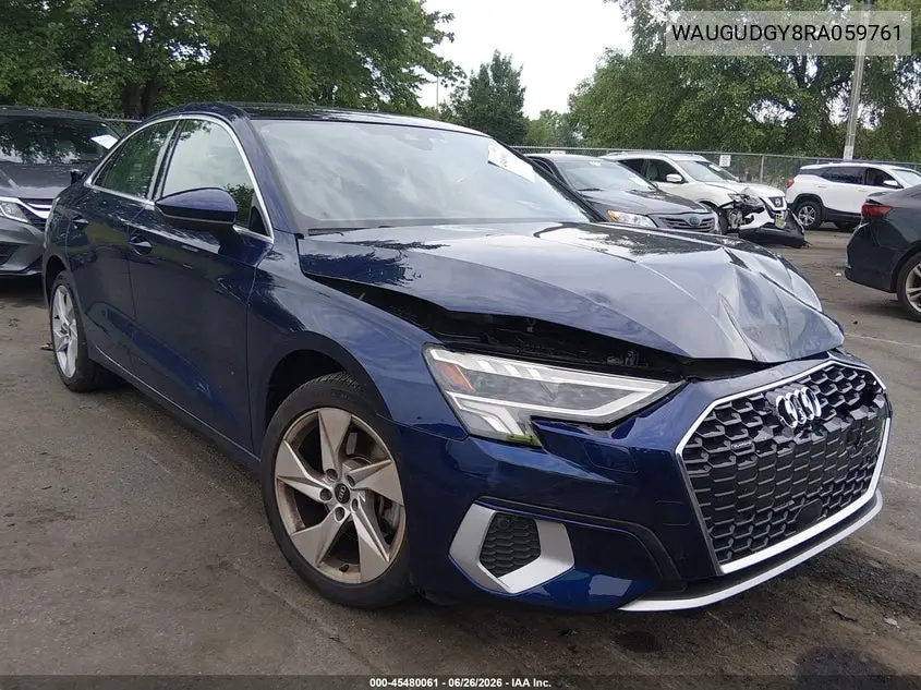 2024 Audi A3 Premium 40 Tfsi Quattro S Tronic VIN: WAUGUDGY8RA059761 Lot: 45480061