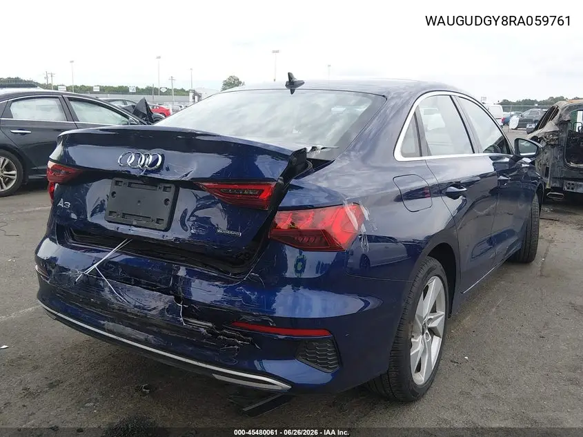 2024 Audi A3 Premium 40 Tfsi Quattro S Tronic VIN: WAUGUDGY8RA059761 Lot: 45480061