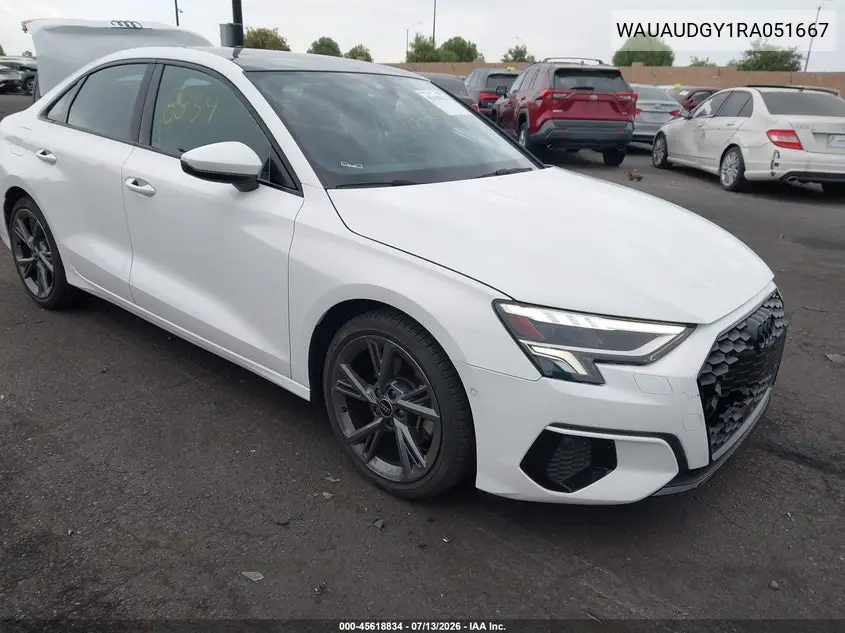 2024 Audi A3 Premium 40 Tfsi Front-Wheel Drive S Tronic VIN: WAUAUDGY1RA051667 Lot: 45618834