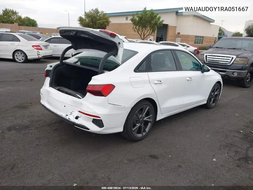2024 Audi A3 Premium 40 Tfsi Front-Wheel Drive S Tronic VIN: WAUAUDGY1RA051667 Lot: 45618834