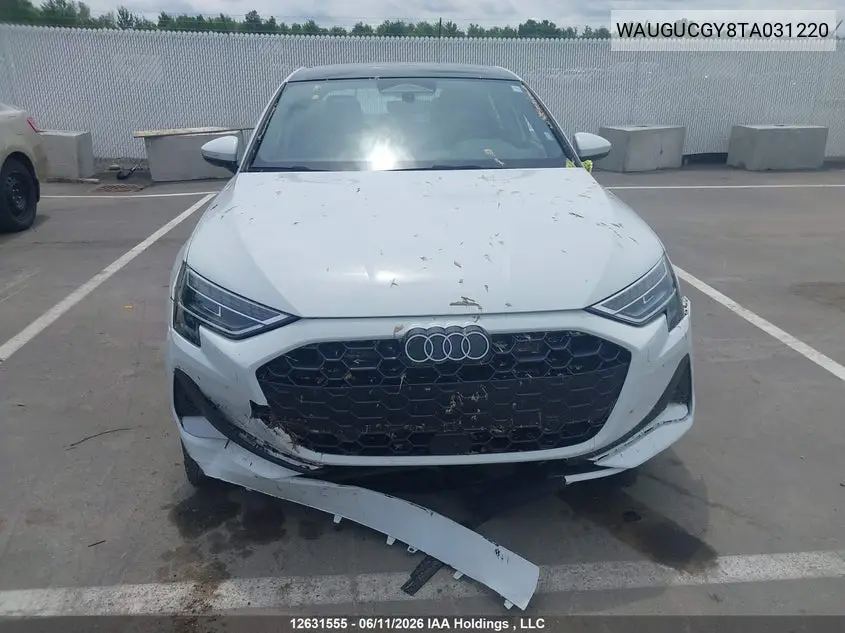2026 Audi A3 Premium/Premium Plus VIN: WAUGUCGY8TA031220 Lot: 12631555