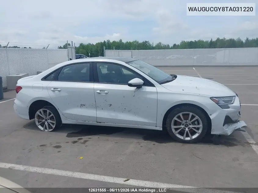 2026 Audi A3 Premium/Premium Plus VIN: WAUGUCGY8TA031220 Lot: 12631555
