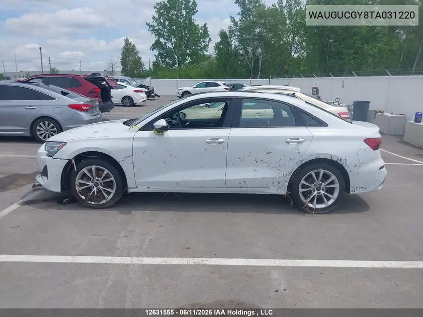 2026 Audi A3 Premium/Premium Plus VIN: WAUGUCGY8TA031220 Lot: 12631555
