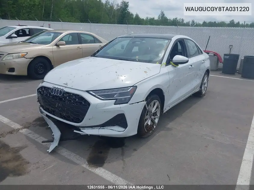 2026 Audi A3 Premium/Premium Plus VIN: WAUGUCGY8TA031220 Lot: 12631555