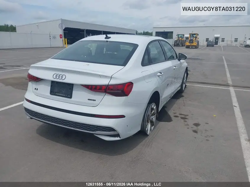 2026 Audi A3 Premium/Premium Plus VIN: WAUGUCGY8TA031220 Lot: 12631555