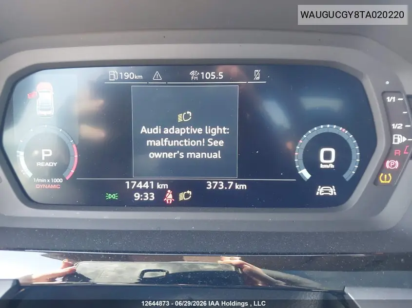 2026 Audi A3 Premium/Premium Plus VIN: WAUGUCGY8TA020220 Lot: 12644873