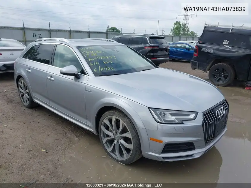 2017 Audi A4 Allroad 2.0T Technik VIN: WA19NAF43HA073839 Lot: 12630321X