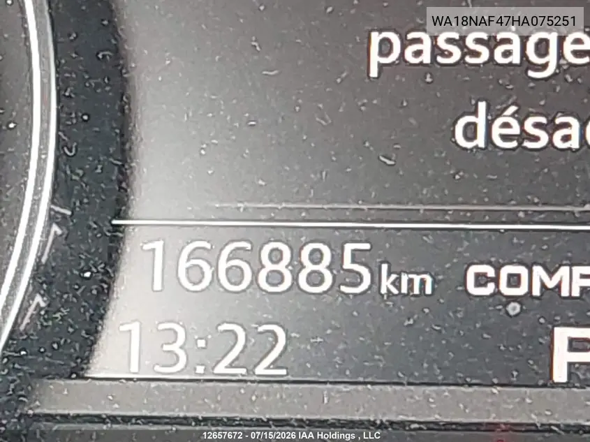 2017 Audi A4 Allroad 2.0T Progressiv VIN: WA18NAF47HA075251 Lot: 12657672