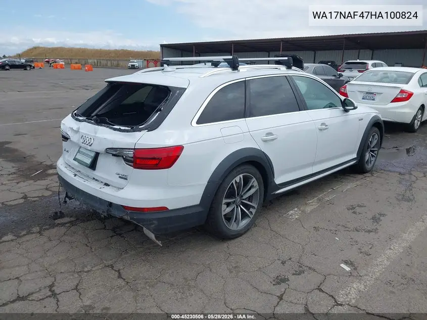 2017 Audi A4 Allroad 2.0T Premium VIN: WA17NAF47HA100824 Lot: 45230506