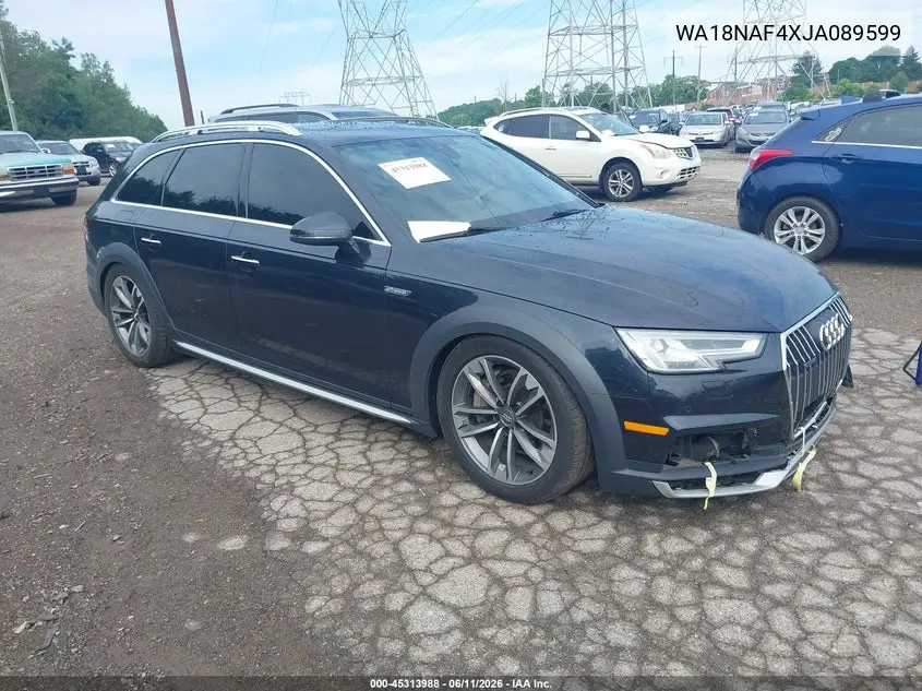 2018 Audi A4 Allroad 2.0T Premium VIN: WA18NAF4XJA089599 Lot: 45313988