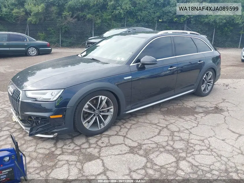 2018 Audi A4 Allroad 2.0T Premium VIN: WA18NAF4XJA089599 Lot: 45313988