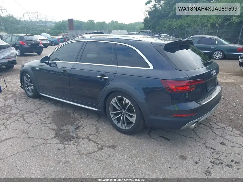 2018 Audi A4 Allroad 2.0T Premium VIN: WA18NAF4XJA089599 Lot: 45313988