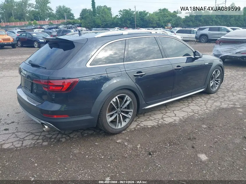 2018 Audi A4 Allroad 2.0T Premium VIN: WA18NAF4XJA089599 Lot: 45313988
