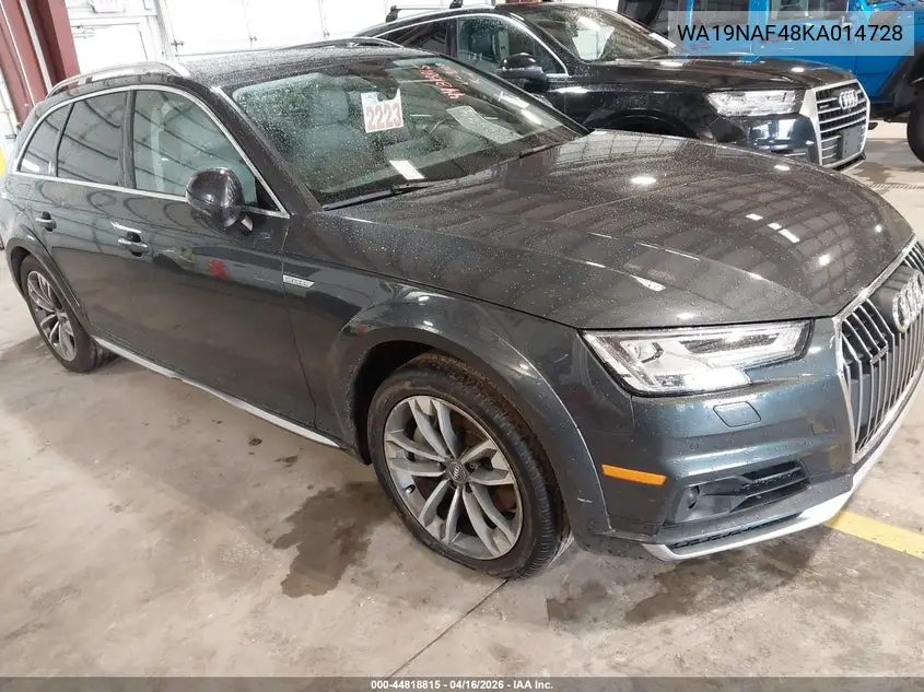 2019 Audi A4 Allroad 45 Premium VIN: WA19NAF48KA014728 Lot: 44818815