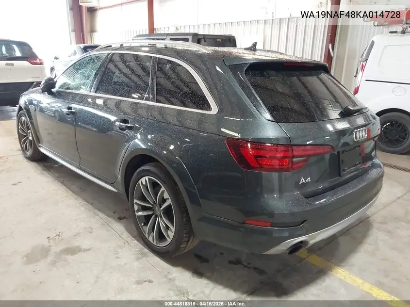 2019 Audi A4 Allroad 45 Premium VIN: WA19NAF48KA014728 Lot: 44818815
