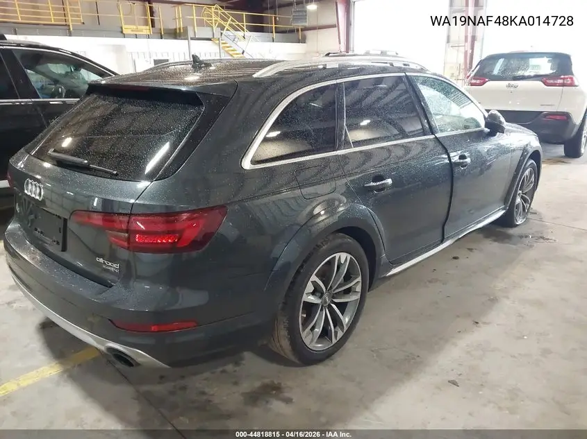 2019 Audi A4 Allroad 45 Premium VIN: WA19NAF48KA014728 Lot: 44818815