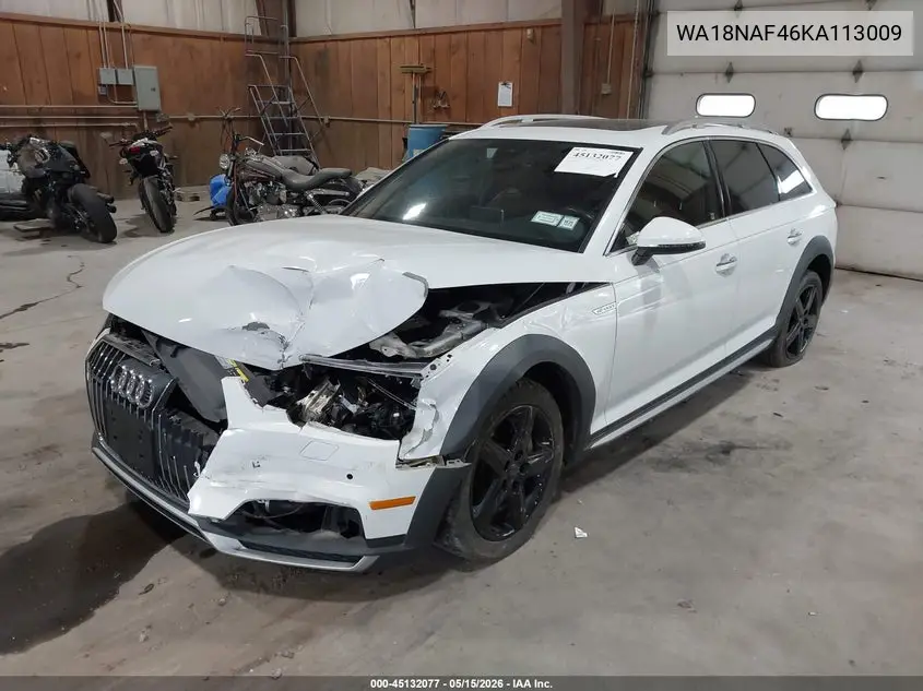 2019 Audi A4 Allroad 45 Premium VIN: WA18NAF46KA113009 Lot: 45132077