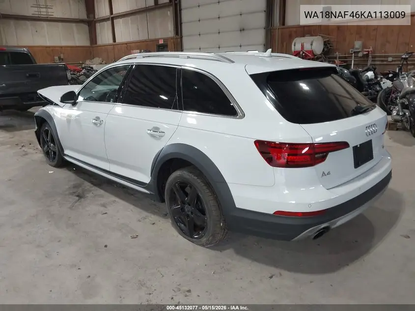 2019 Audi A4 Allroad 45 Premium VIN: WA18NAF46KA113009 Lot: 45132077