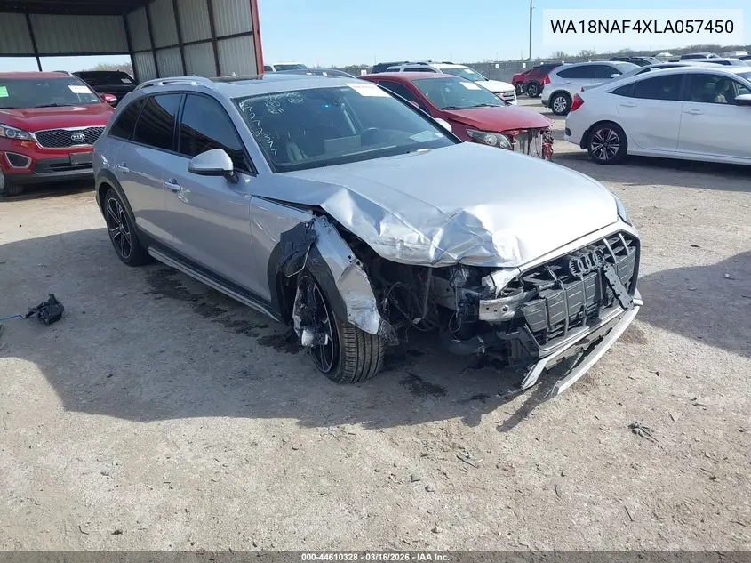 2020 Audi A4 Allroad Premium Plus 45 Tfsi Quattro S Tronic VIN: WA18NAF4XLA057450 Lot: 44610328