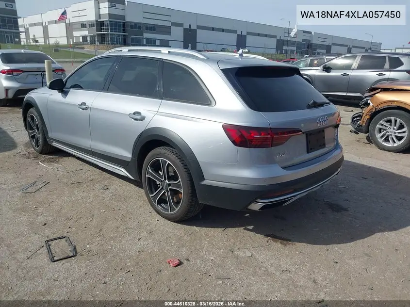 2020 Audi A4 Allroad Premium Plus 45 Tfsi Quattro S Tronic VIN: WA18NAF4XLA057450 Lot: 44610328
