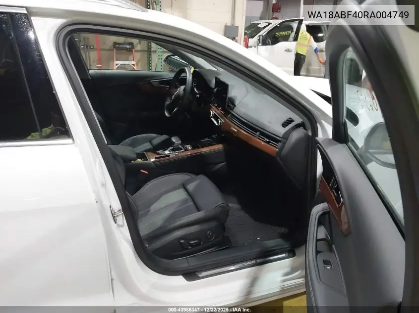 2024 Audi A4 Allroad Premium Plus 45 Tfsi Quattro S Tronic VIN: WA18ABF40RA004749 Lot: 43986347