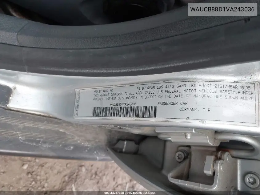 1997 Audi A4 1.8 T VIN: WAUCB88D1VA243036 Lot: 44237328