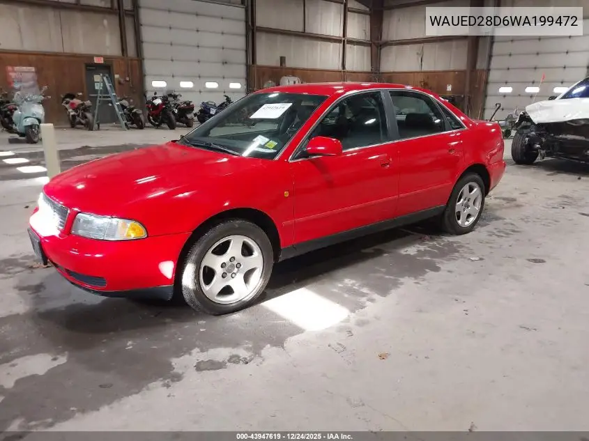 1998 Audi A4 2.8 VIN: WAUED28D6WA199472 Lot: 43947619