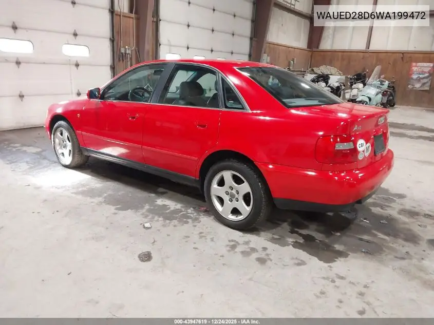 1998 Audi A4 2.8 VIN: WAUED28D6WA199472 Lot: 43947619