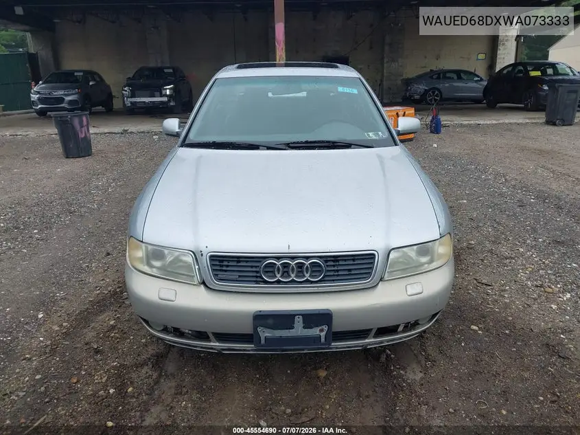 1998 Audi A4 2.8/2.8 (A5) Quattro VIN: WAUED68DXWA073333 Lot: 45554690