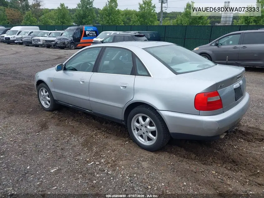 1998 Audi A4 2.8/2.8 (A5) Quattro VIN: WAUED68DXWA073333 Lot: 45554690