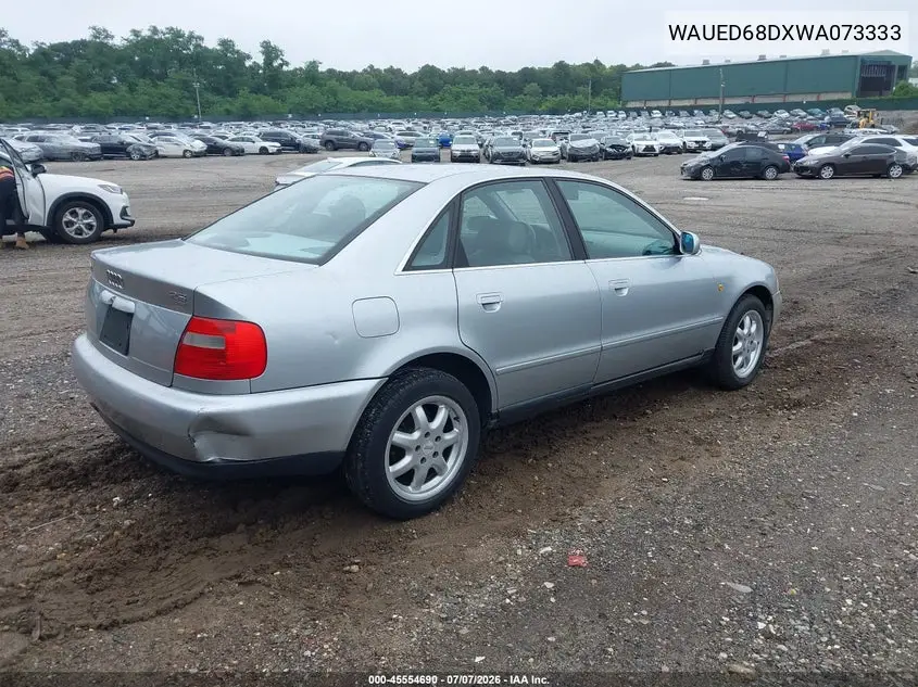 1998 Audi A4 2.8/2.8 (A5) Quattro VIN: WAUED68DXWA073333 Lot: 45554690