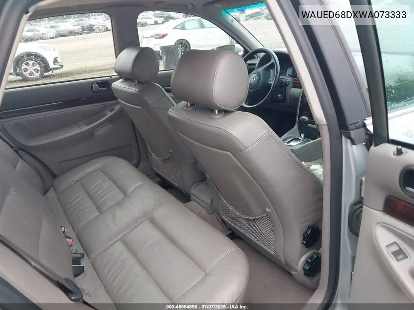 1998 Audi A4 2.8/2.8 (A5) Quattro VIN: WAUED68DXWA073333 Lot: 45554690