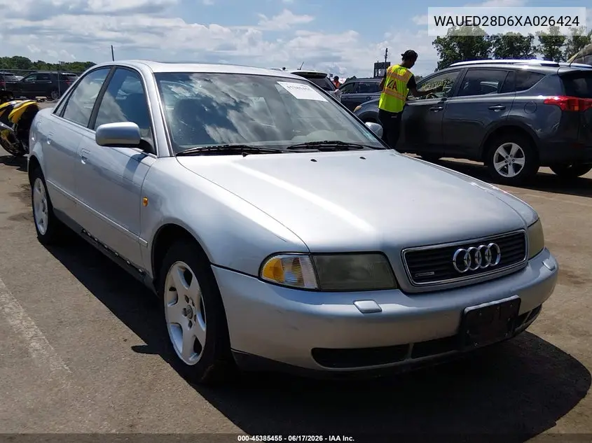 1999 Audi A4 2.8 VIN: WAUED28D6XA026424 Lot: 45385455
