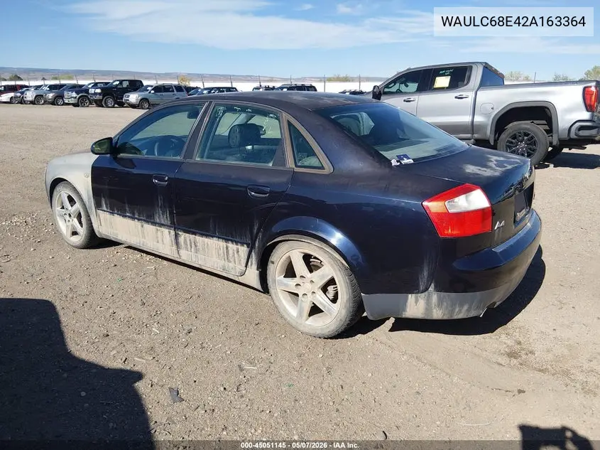 2002 Audi A4 1.8T VIN: WAULC68E42A163364 Lot: 45051145