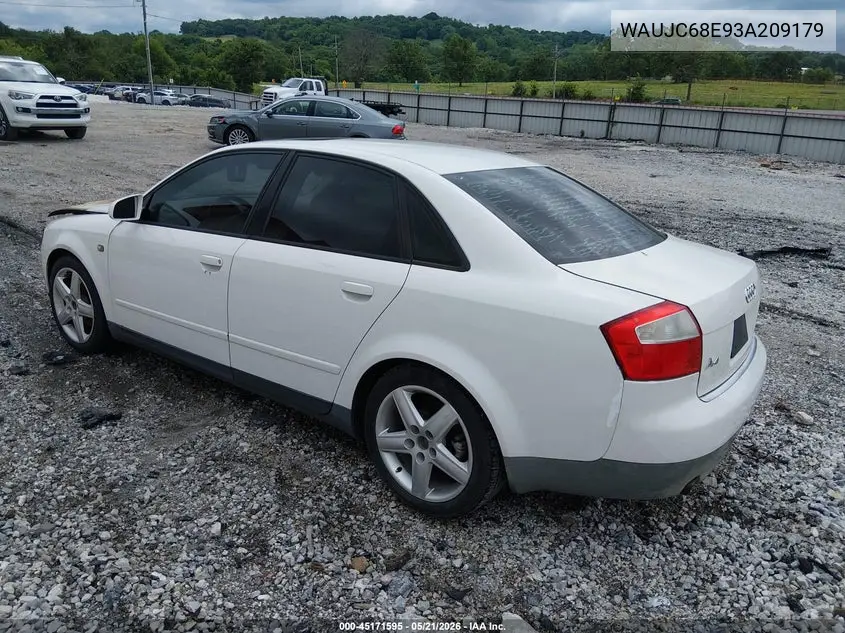 2003 Audi A4 1.8T VIN: WAUJC68E93A209179 Lot: 45171595