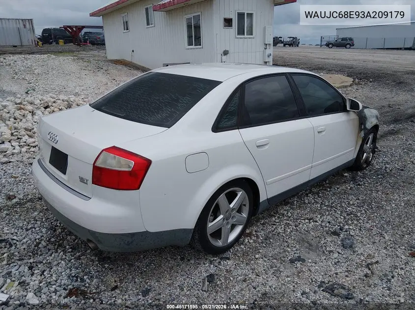 2003 Audi A4 1.8T VIN: WAUJC68E93A209179 Lot: 45171595