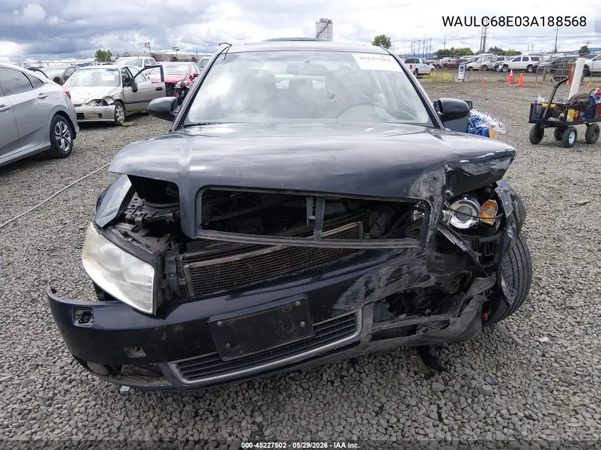 2003 Audi A4 1.8T VIN: WAULC68E03A188568 Lot: 45227502