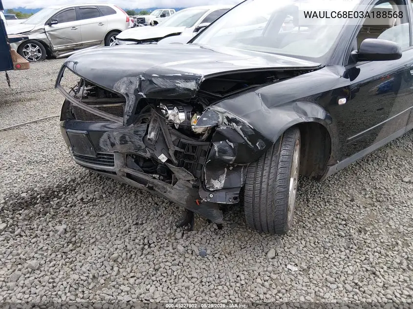 2003 Audi A4 1.8T VIN: WAULC68E03A188568 Lot: 45227502