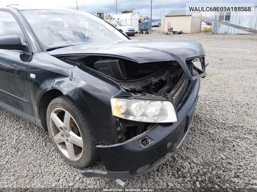 2003 Audi A4 1.8T VIN: WAULC68E03A188568 Lot: 45227502